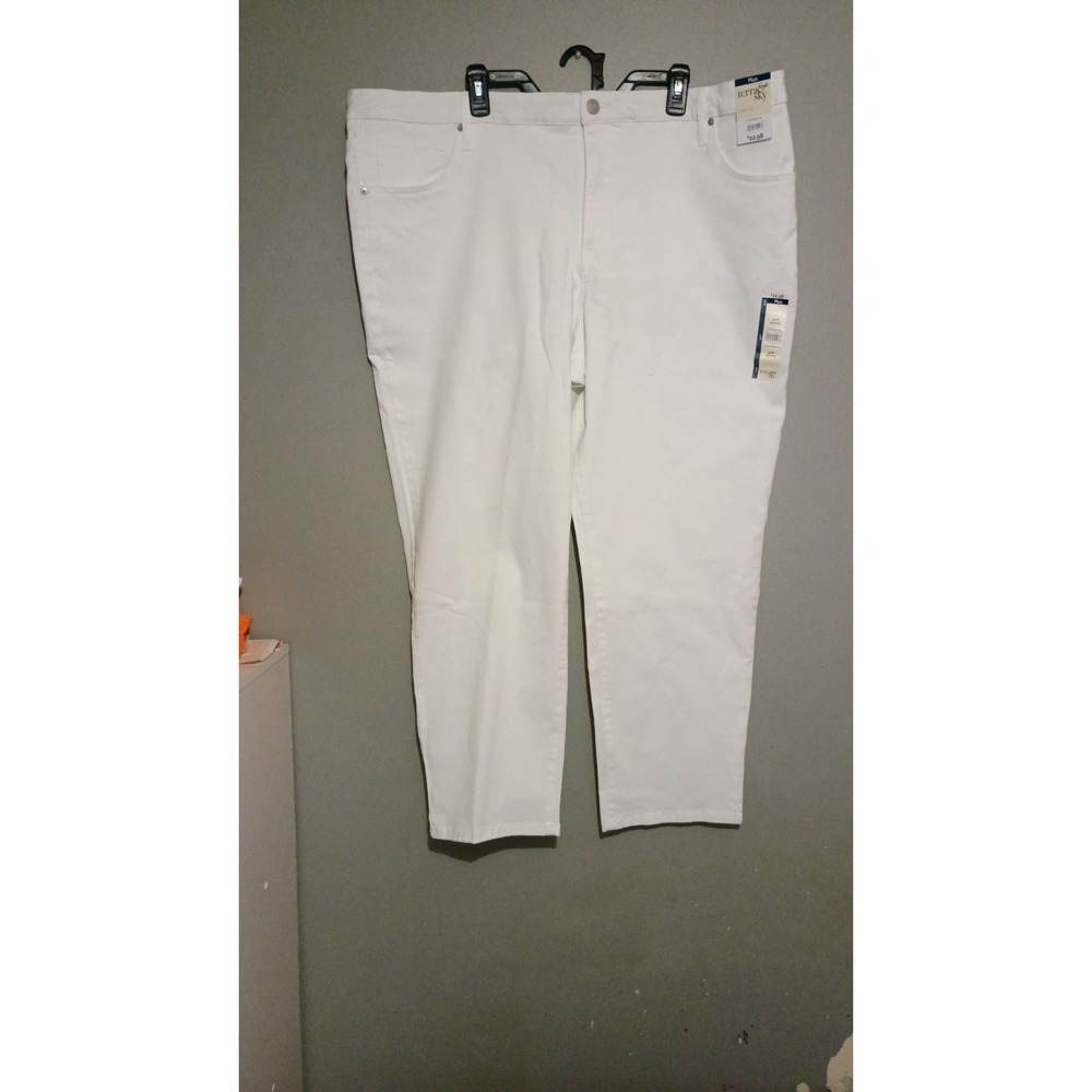 Terra & Sky Womens White Jean Sz 24 Petite Straight Leg